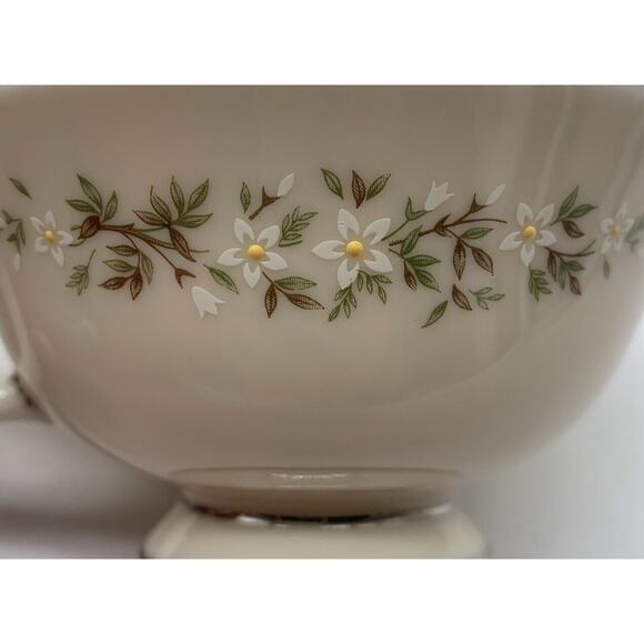 Vtg Lenox Brookdale Cup And Saucer Platinum Trim Set Of 4 Retired - Picture 5 of 8